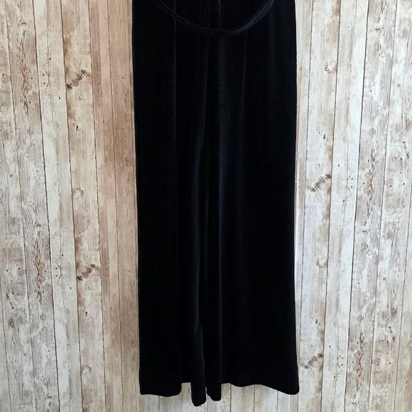Vince Camuto Velvet Draped Neck Jumpsuit Wide Leg Full Length Black - Picture 9 of 13